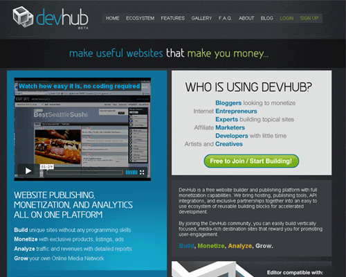 Przejd� doDevHub Free Website Builder