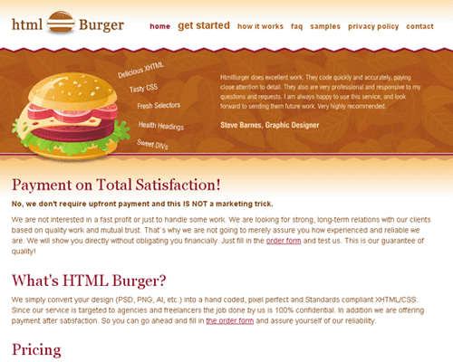 Przejd doHTML Burger